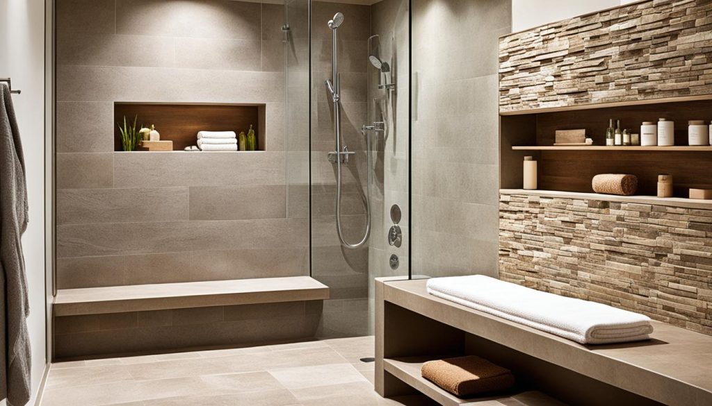 Built-in shower bench designs