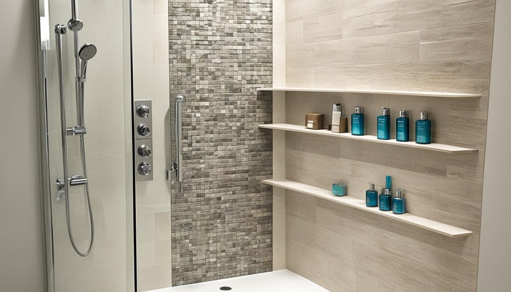 Built-in shower niches for storage