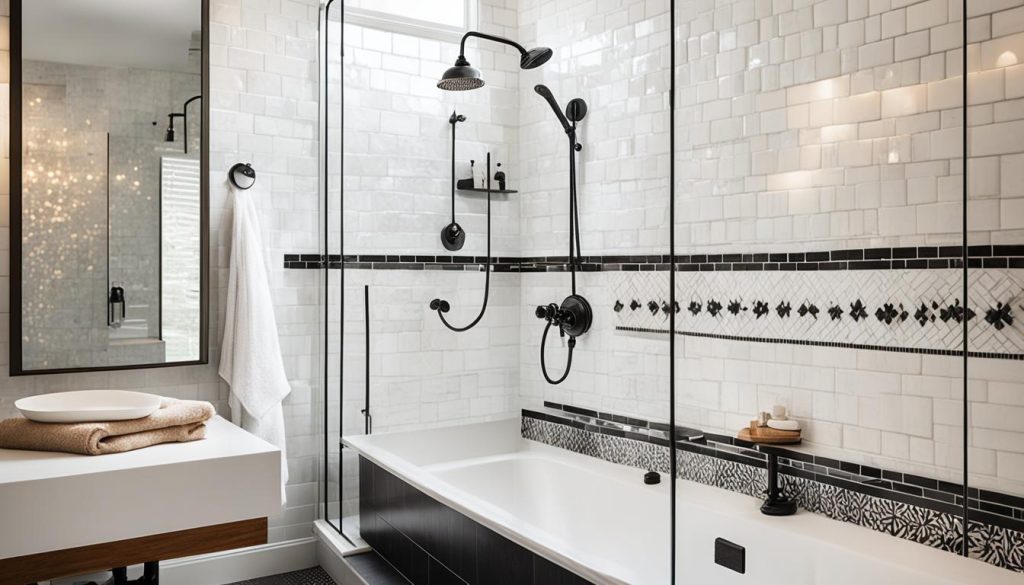 Classic gentleman's shower with refined ambiance