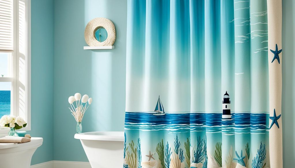 Coastal-inspired shower curtain