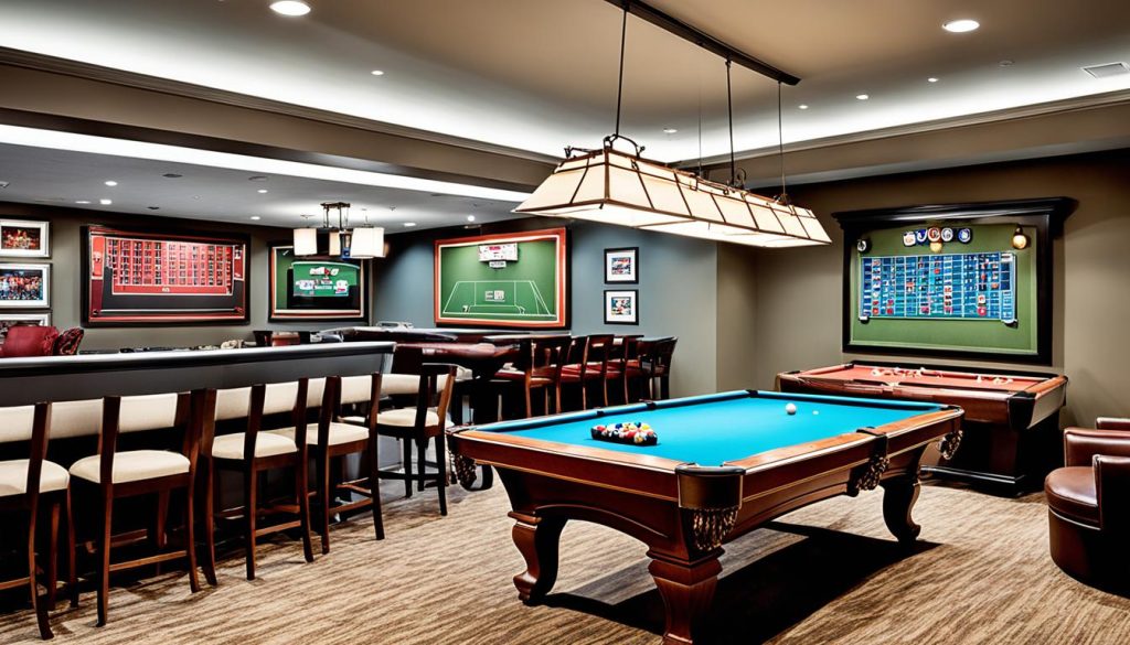 Comfortable seating in game room