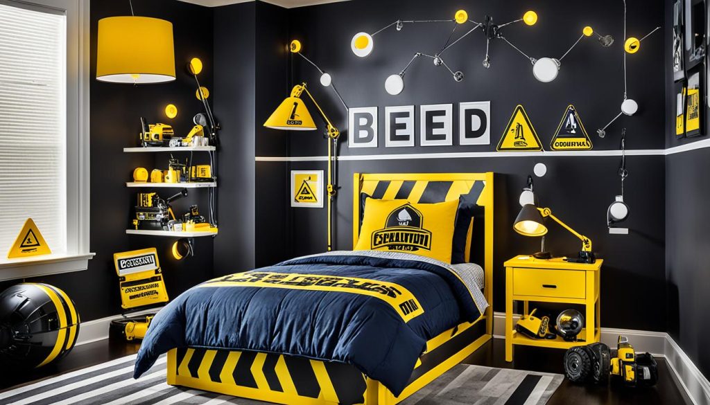 Construction-themed lighting for boys room inspiration