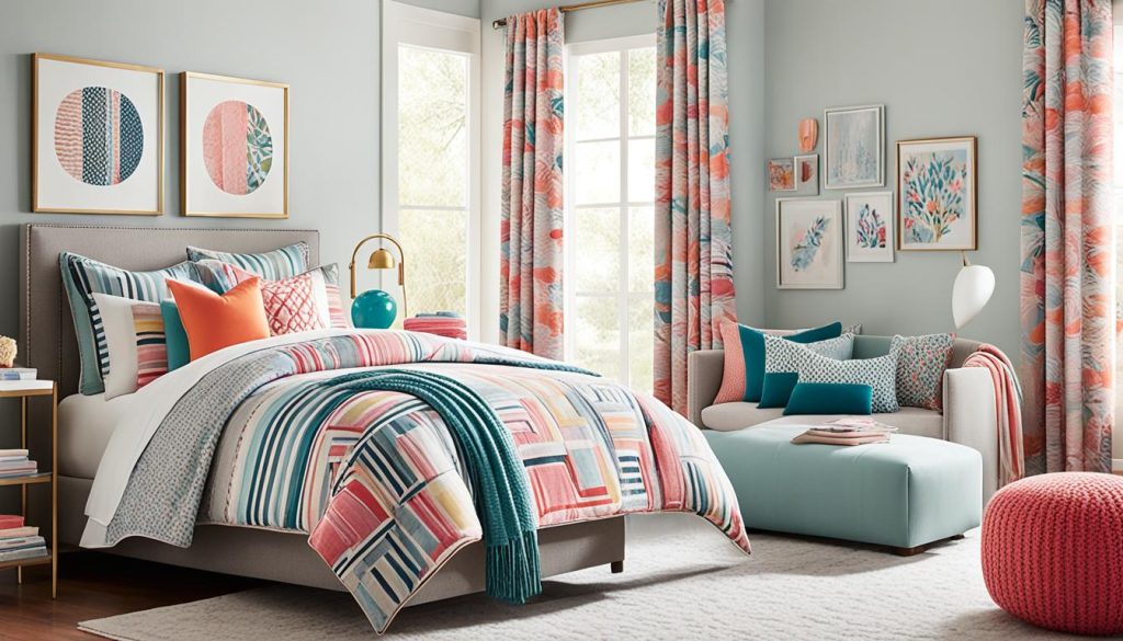 Contemporary textiles for girl's bedroom decor