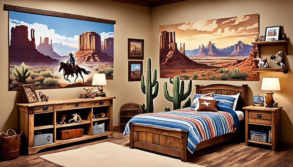 Cowboy wall art in a wild west nursery