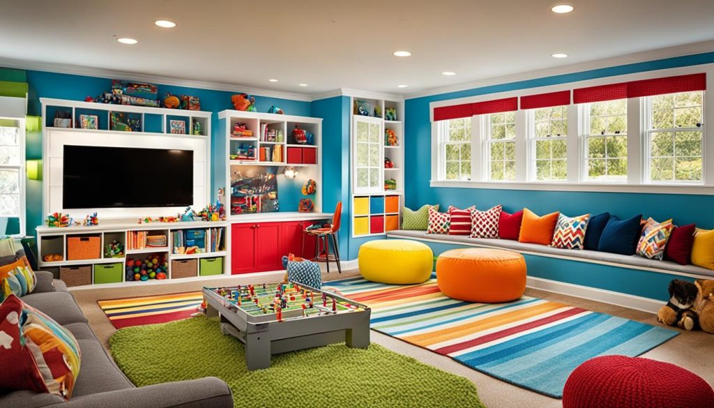 Cozy hideaways in kids game room