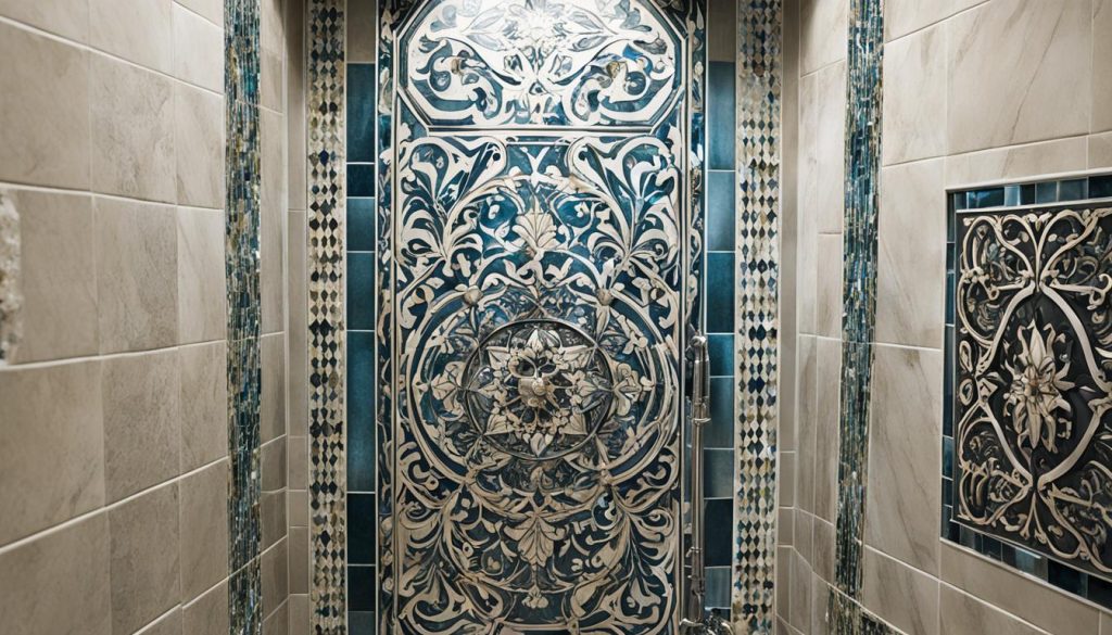 Custom tile designs in luxury shower