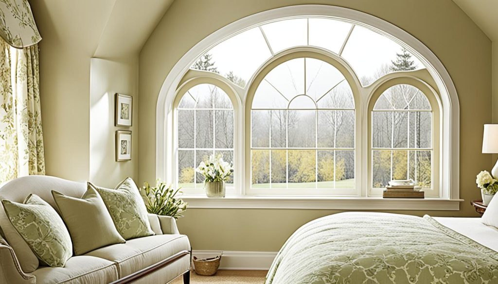 Custom window treatments for arched windows