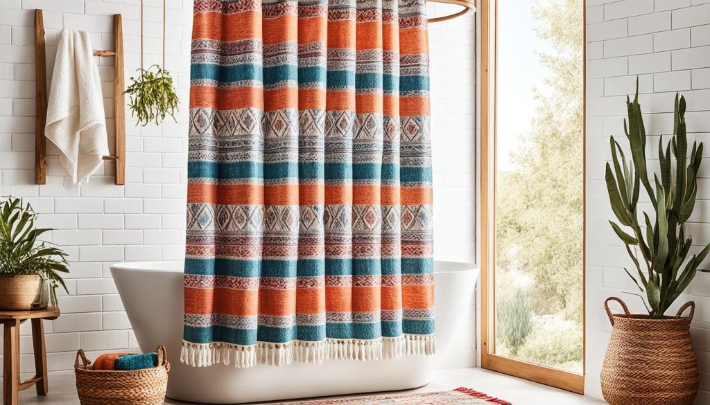 DIY boho shower curtain project