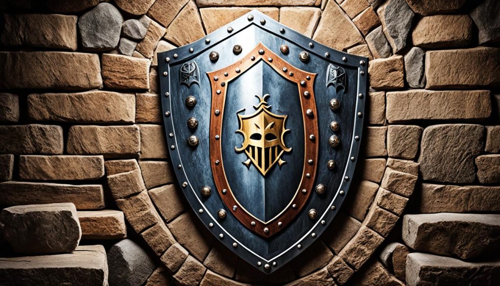 DIY medieval shield wall art