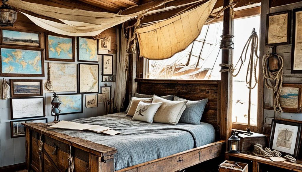 Distressed wood techniques for pirate-themed bedroom