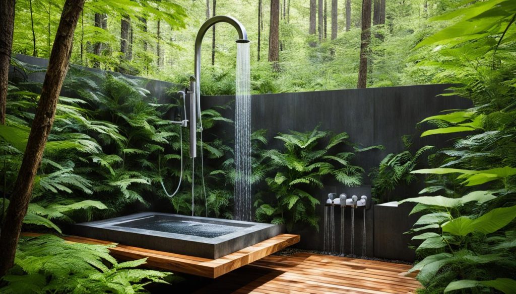 Eco-friendly outdoor shower design