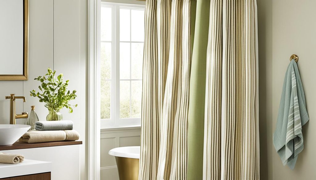 Eco-friendly striped shower curtains