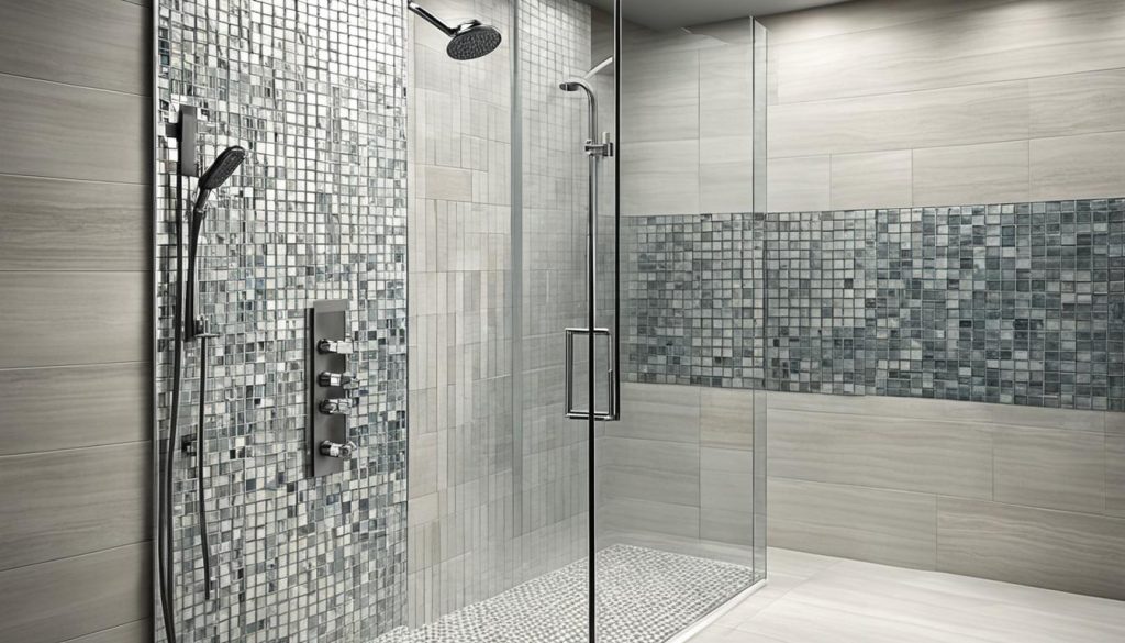 Elegant tile patterns in a modern shower