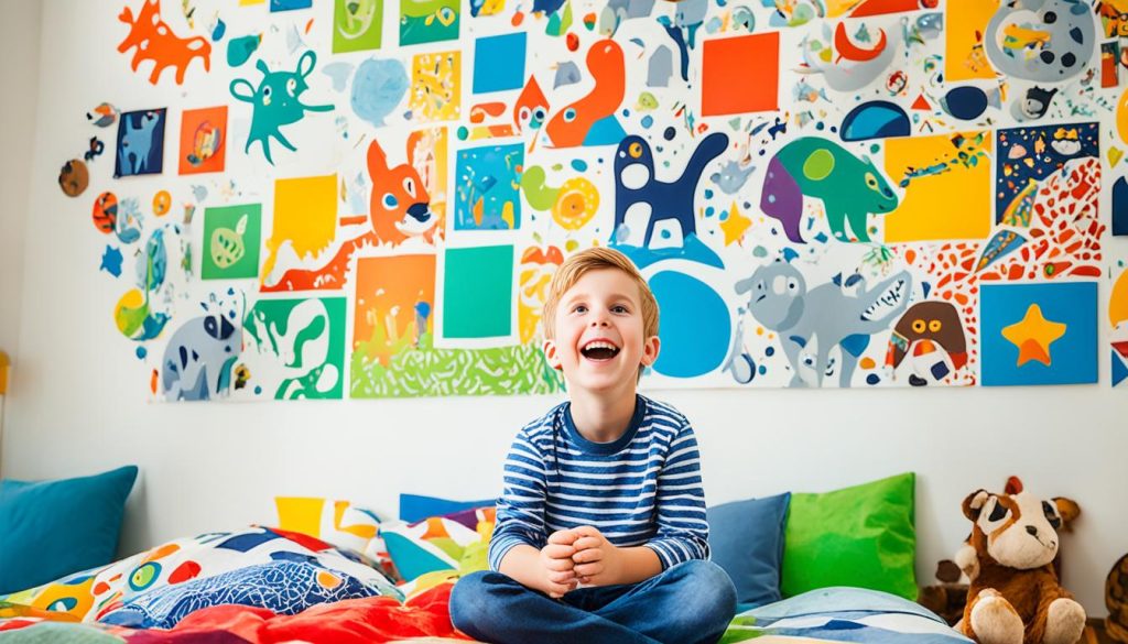 Fun wall art in boys bedroom