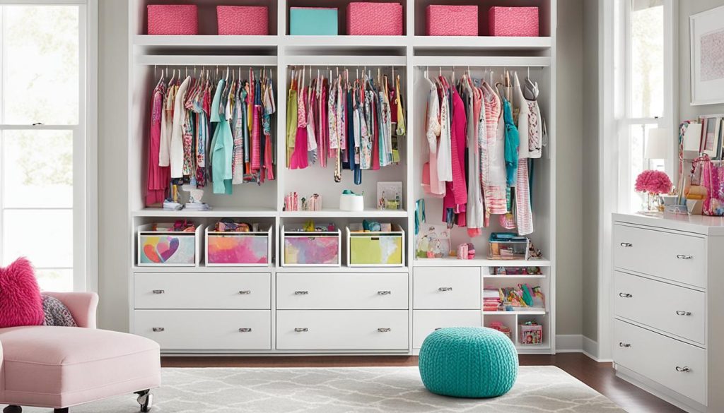 Functional storage solutions in stylish youth bedroom