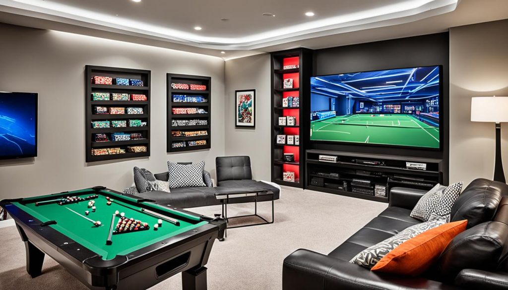 Game room furniture layout