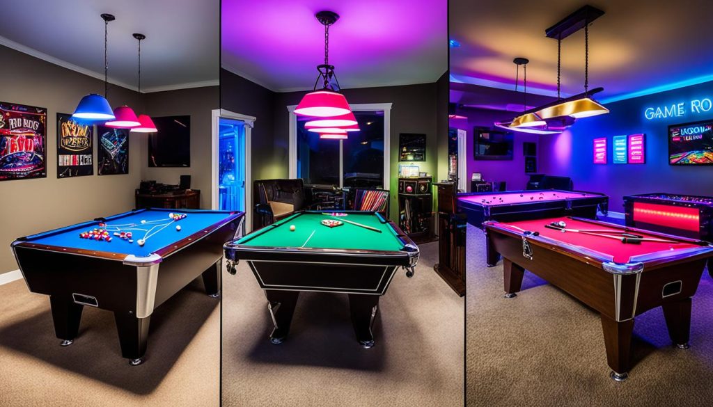 Game room lighting options