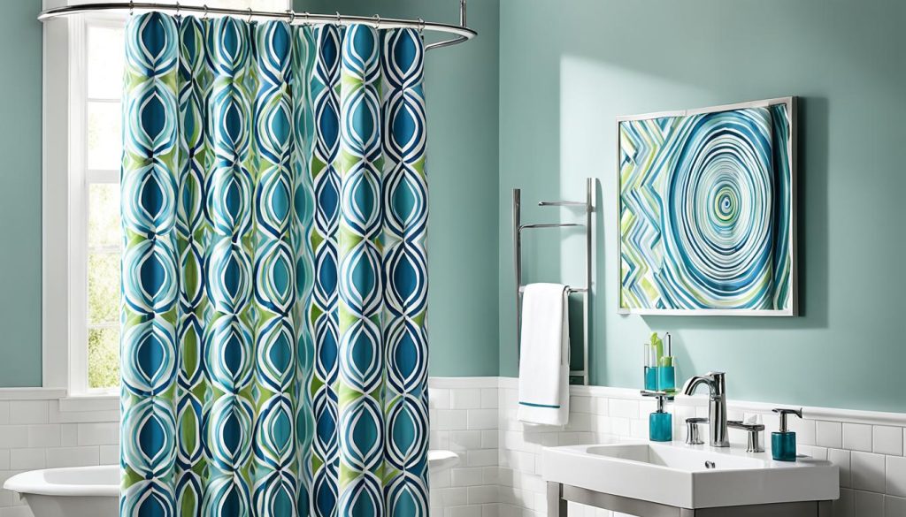 Geometric shower curtain bathroom decor trends