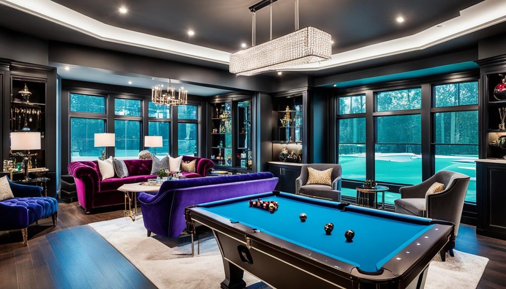 Glamorous family game room