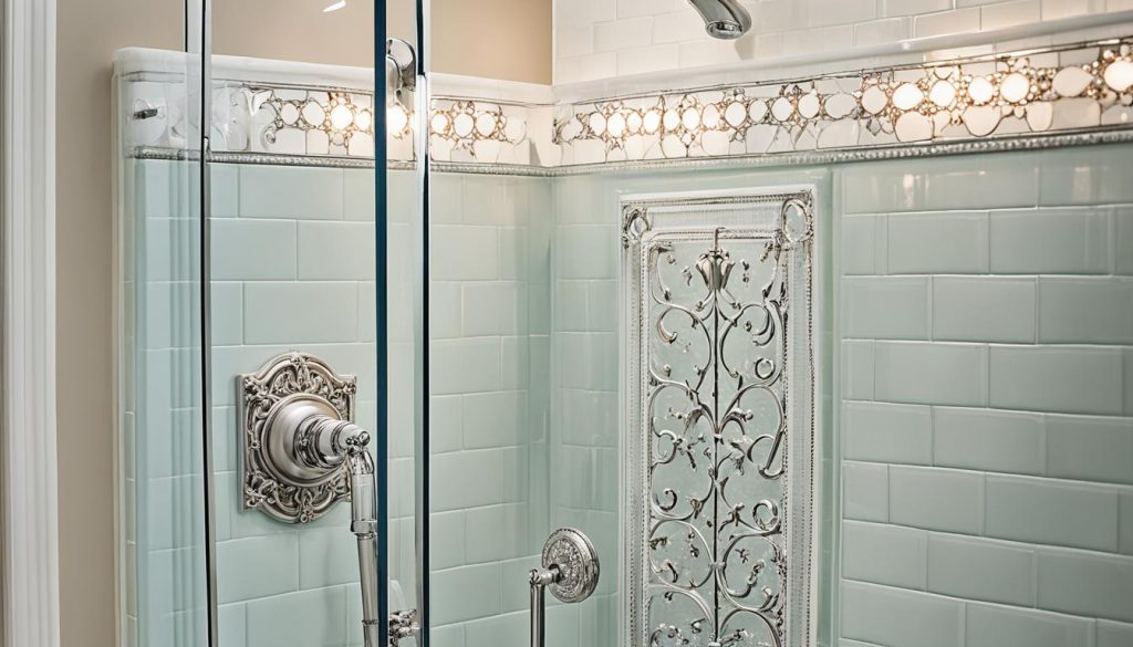 Glass shower enclosures with vintage appeal