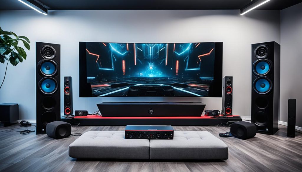 Immersive gaming sound system setup