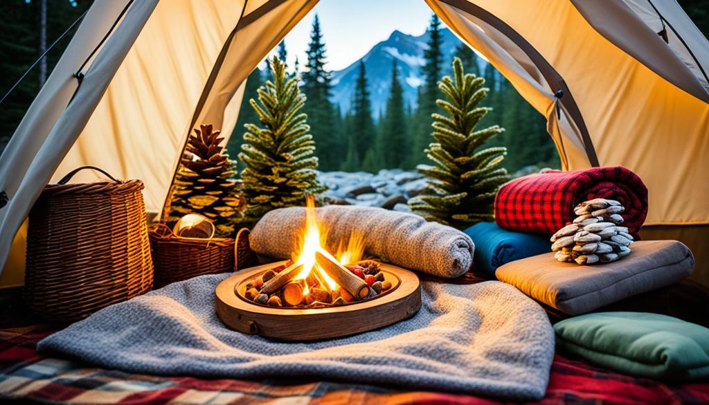 Indoor camping activities with natural elements