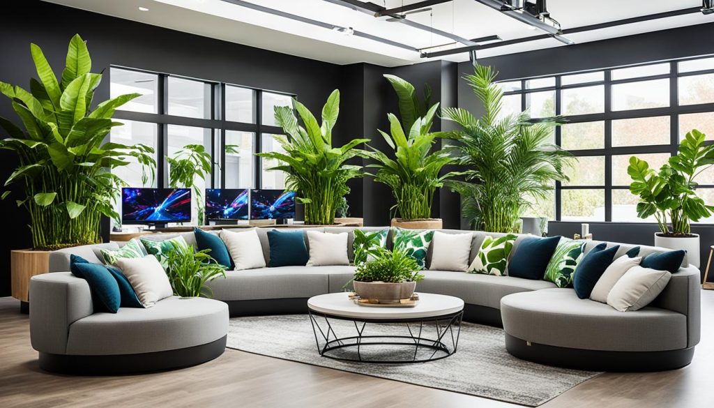 Indoor plants for game lounges