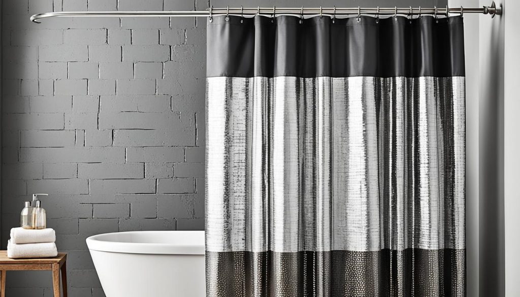 Industrial chic shower curtain design