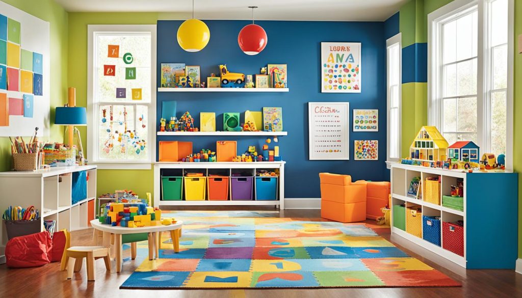 Interactive kids' den with educational elements