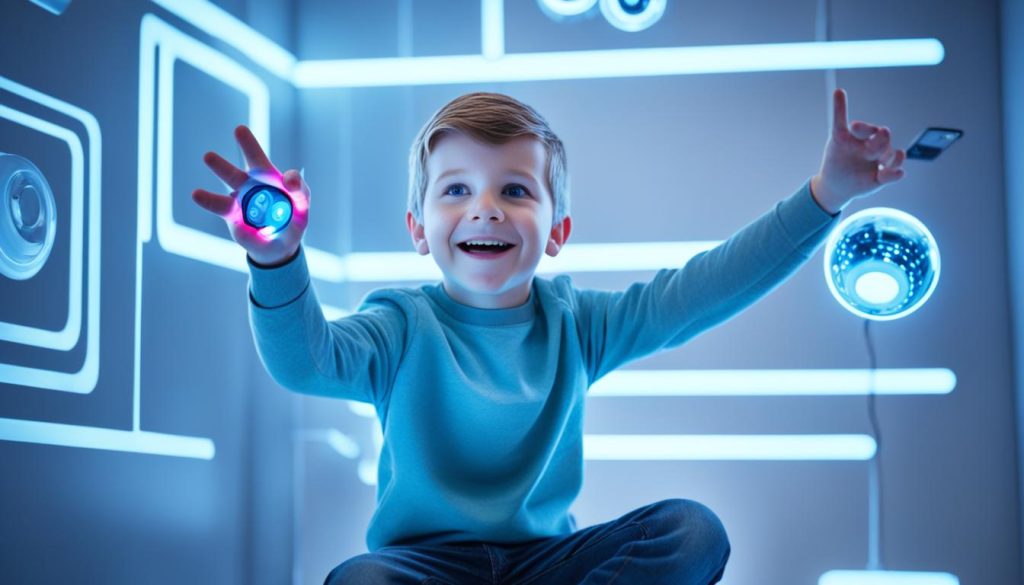 Interactive lighting in a futuristic room