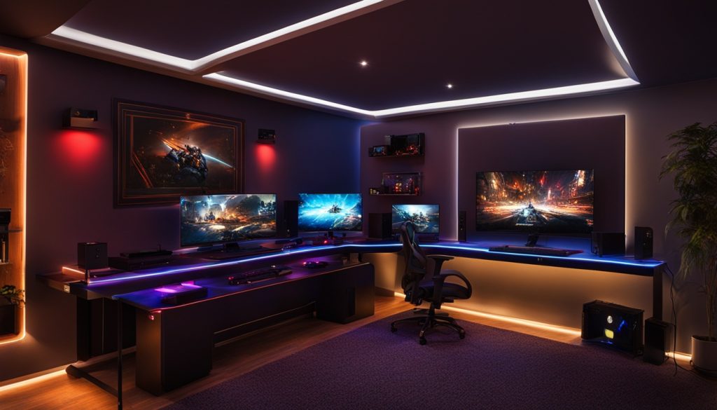 LED lighting for gaming room setup