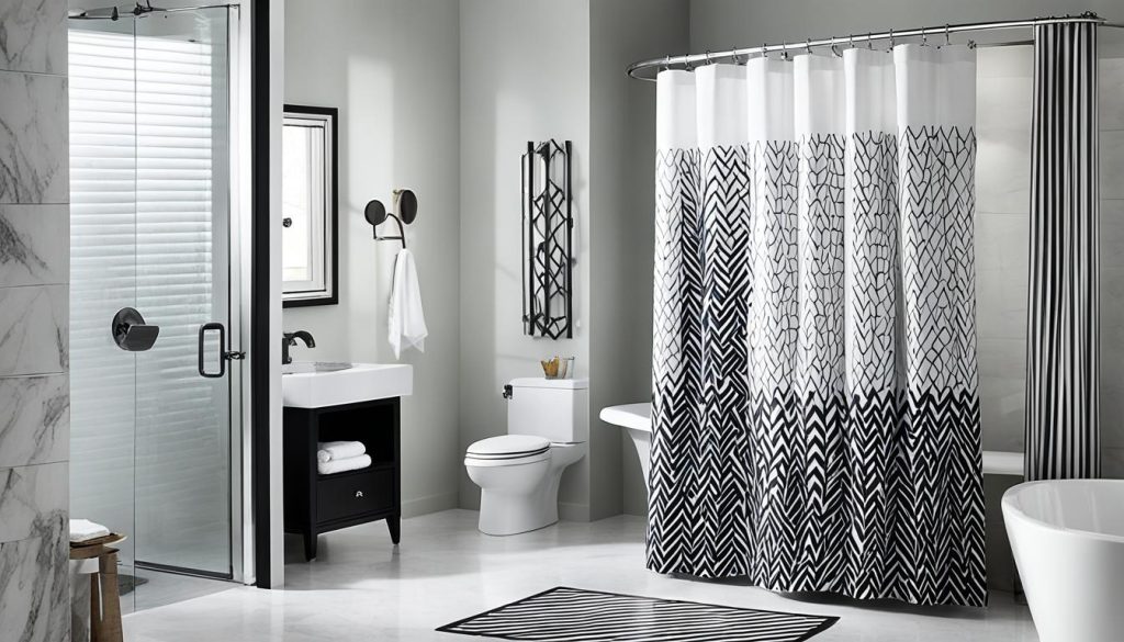 Luxury geometric shower curtains