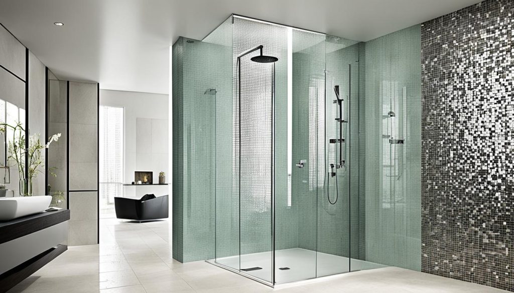 Luxury showers with rainfall showerheads