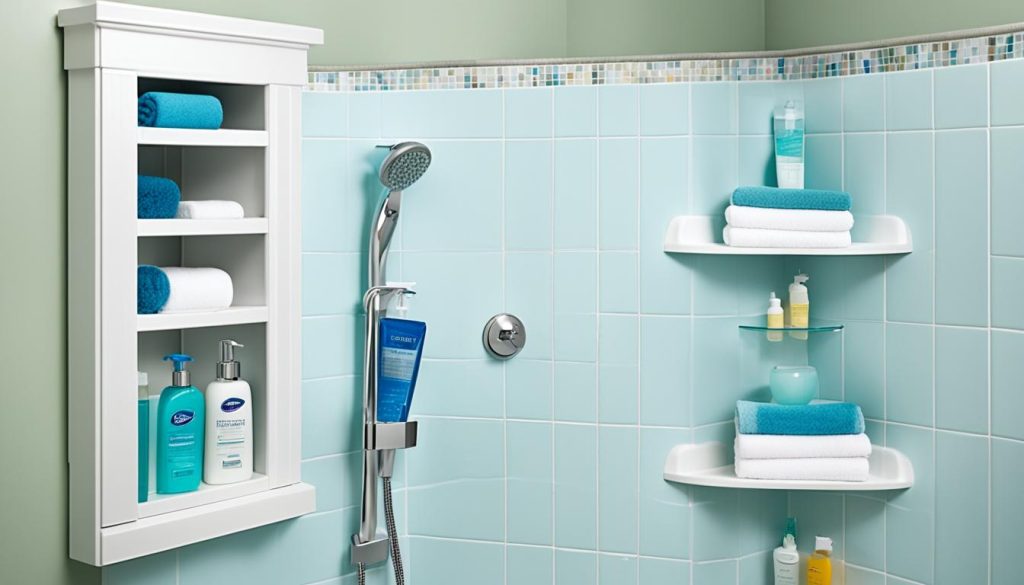 Maximizing space with corner shower storage