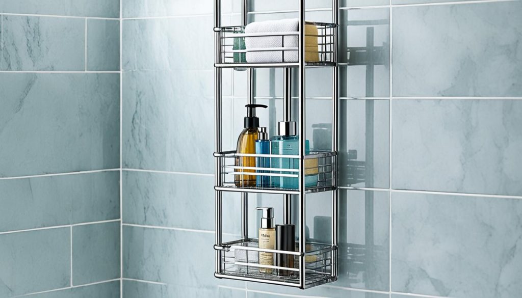 Metal and wire shower storage solutions