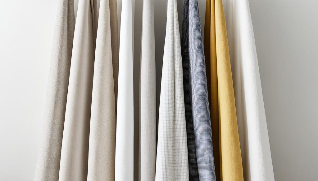 Minimalist shower curtain fabric options