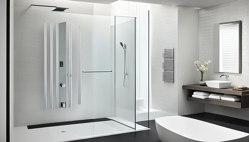 Modern shower aesthetics with clean lines