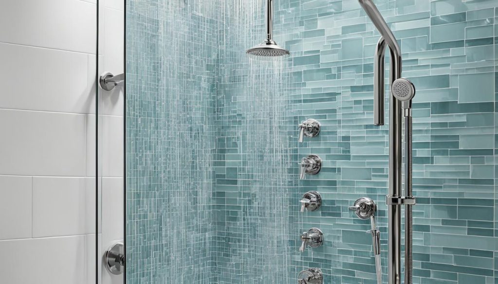 Modern shower fixtures with sleek design