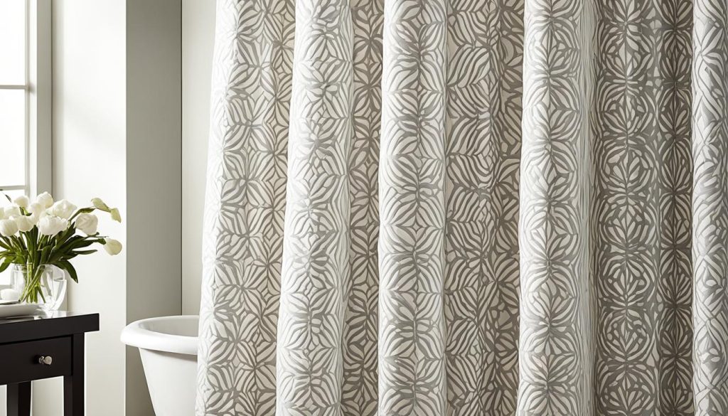 Monochromatic shower curtain with texture