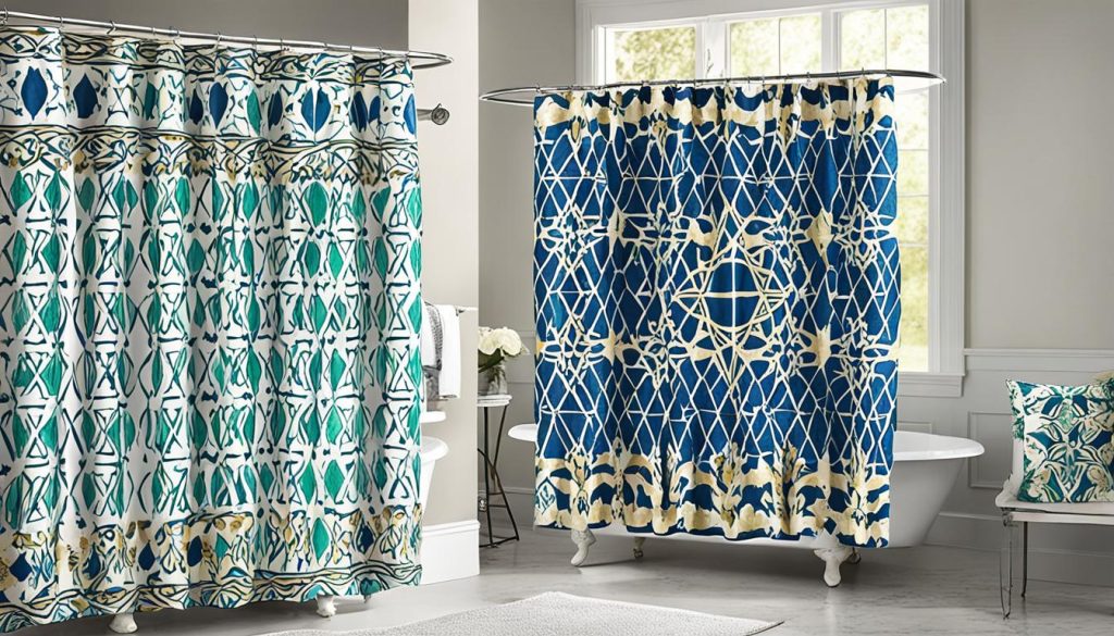 Moroccan-inspired shower curtain patterns