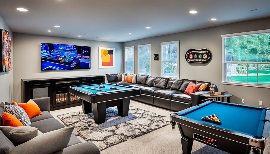 Multi-purpose game room layout