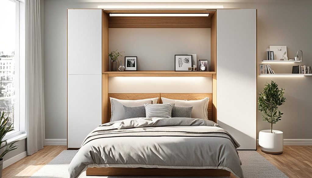 Murphy bed in small bedroom design