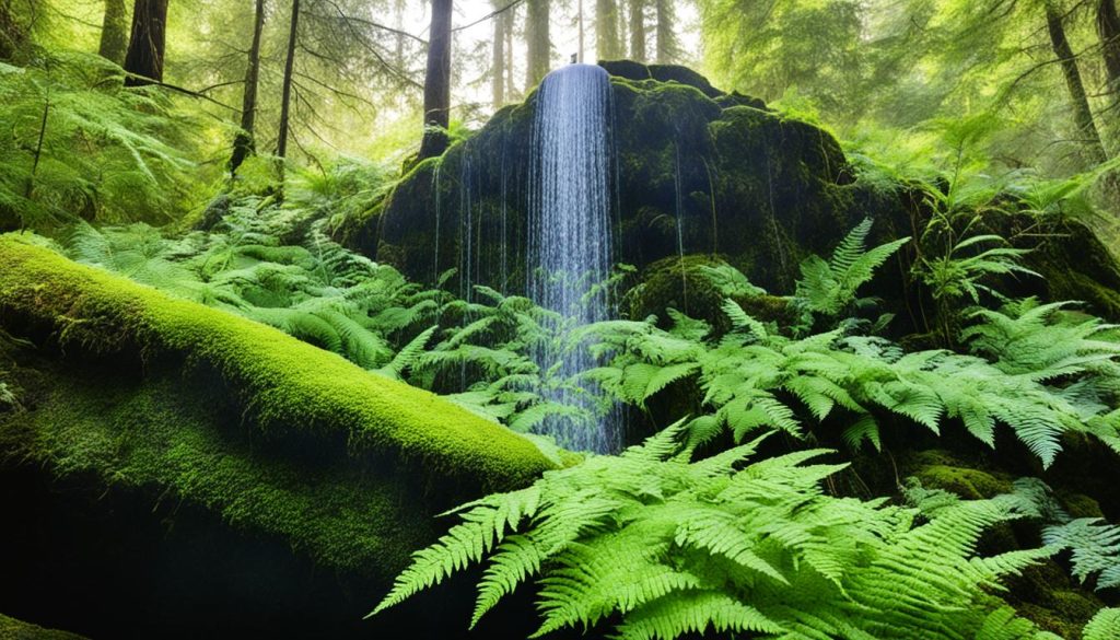 Natural lighting in nature-themed showers