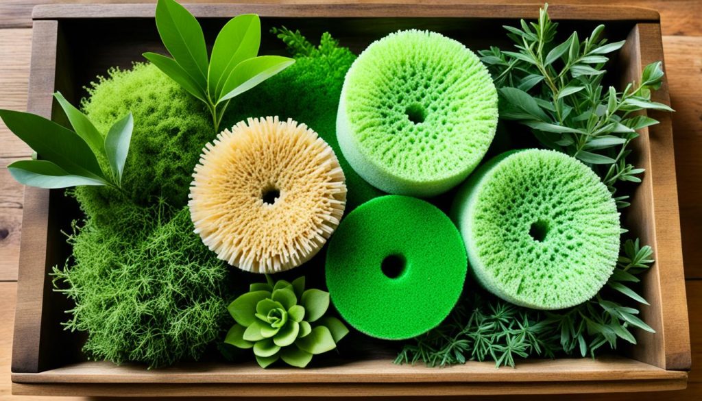 Natural sponges and loofah scrubbers