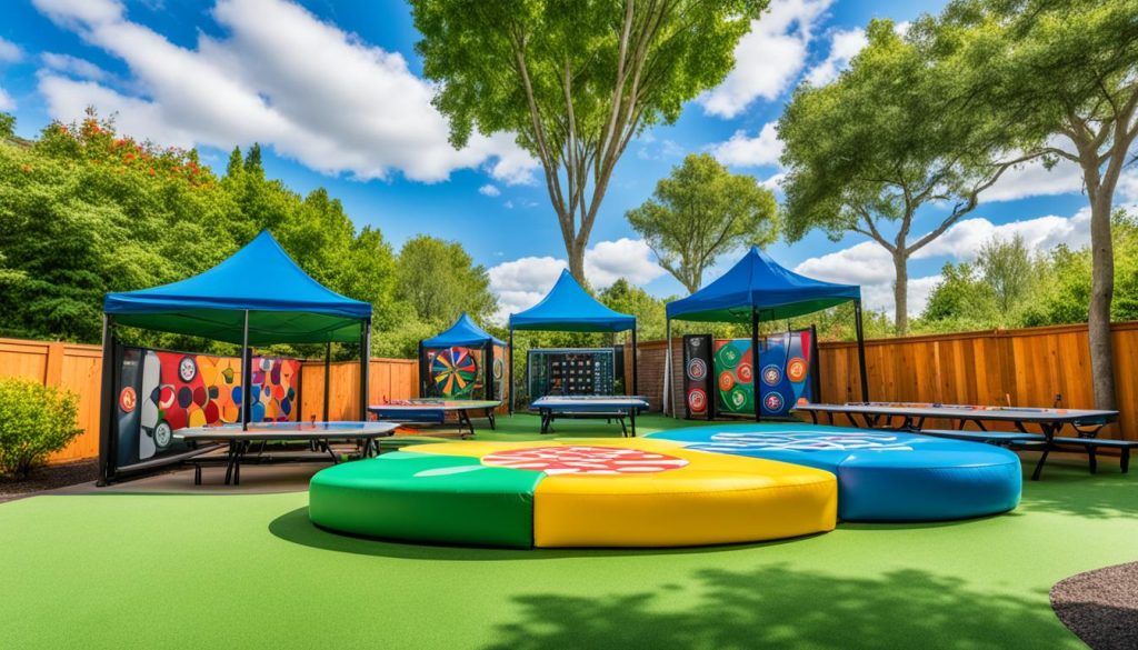 Outdoor kids' entertainment area