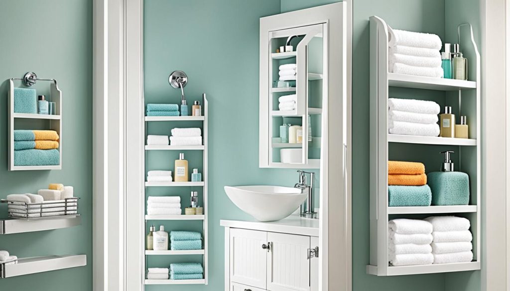 Over-the-door storage for vertical bathroom space