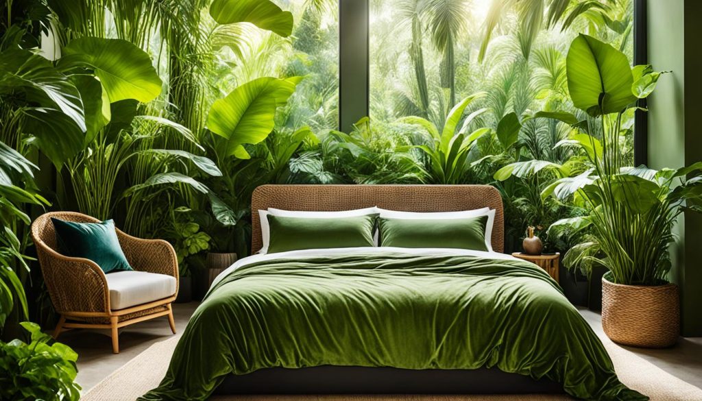 Plants in jungle-themed bedrooms