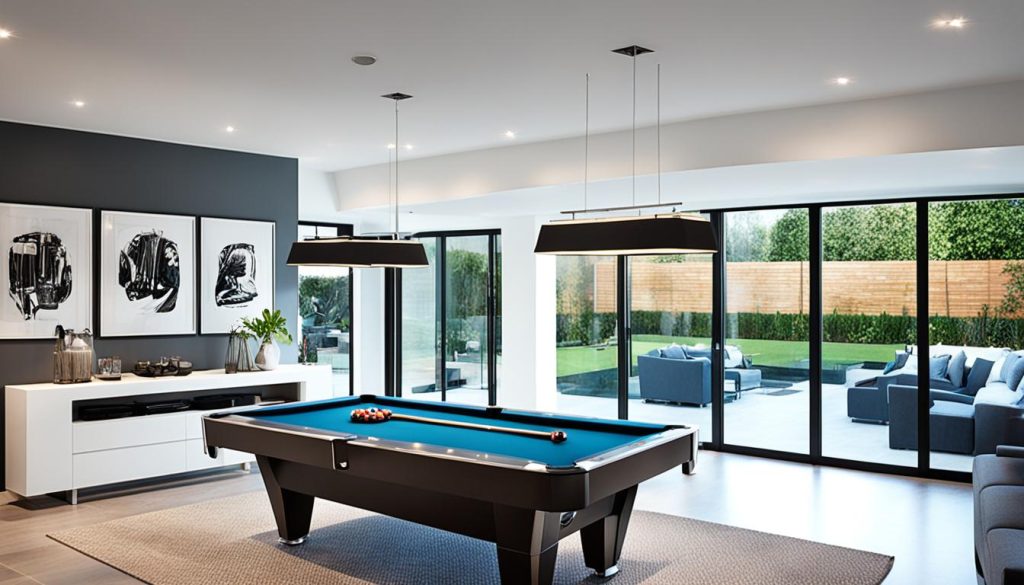 Pool table room setup