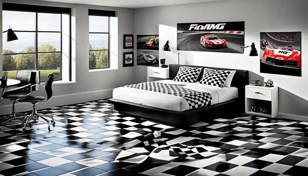 Race car themed bedroom flooring options