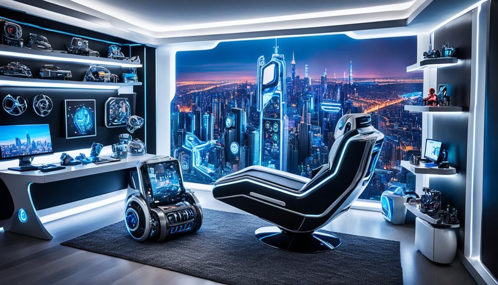 Robotic furnishings in a boys bedroom